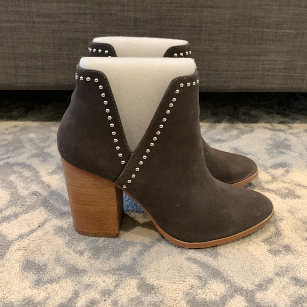 Steve Madden Gray Ankle Boots with Studded Detail